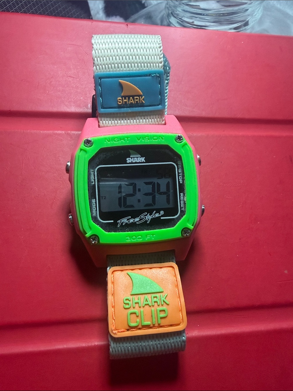 Freestyle Shark Watch in Pink & Teal with Cream Strap